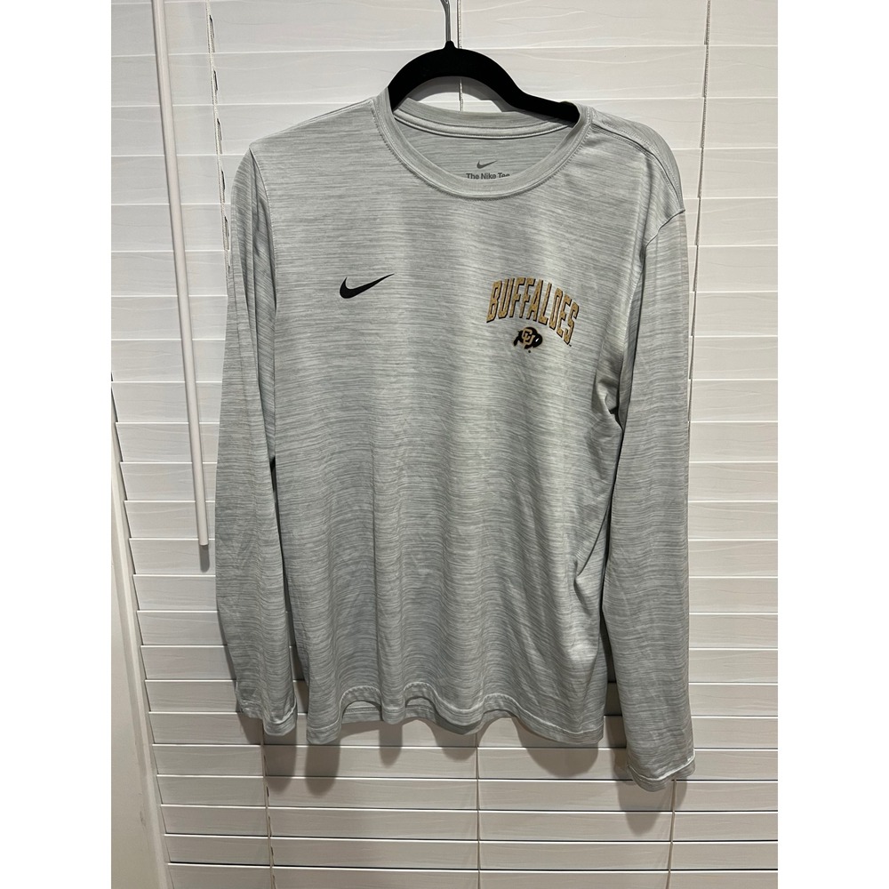 Nike Dri-Fit Long Sleeve T-Shirt Colorado Buffaloes Mens Gray Shirt - Size M
